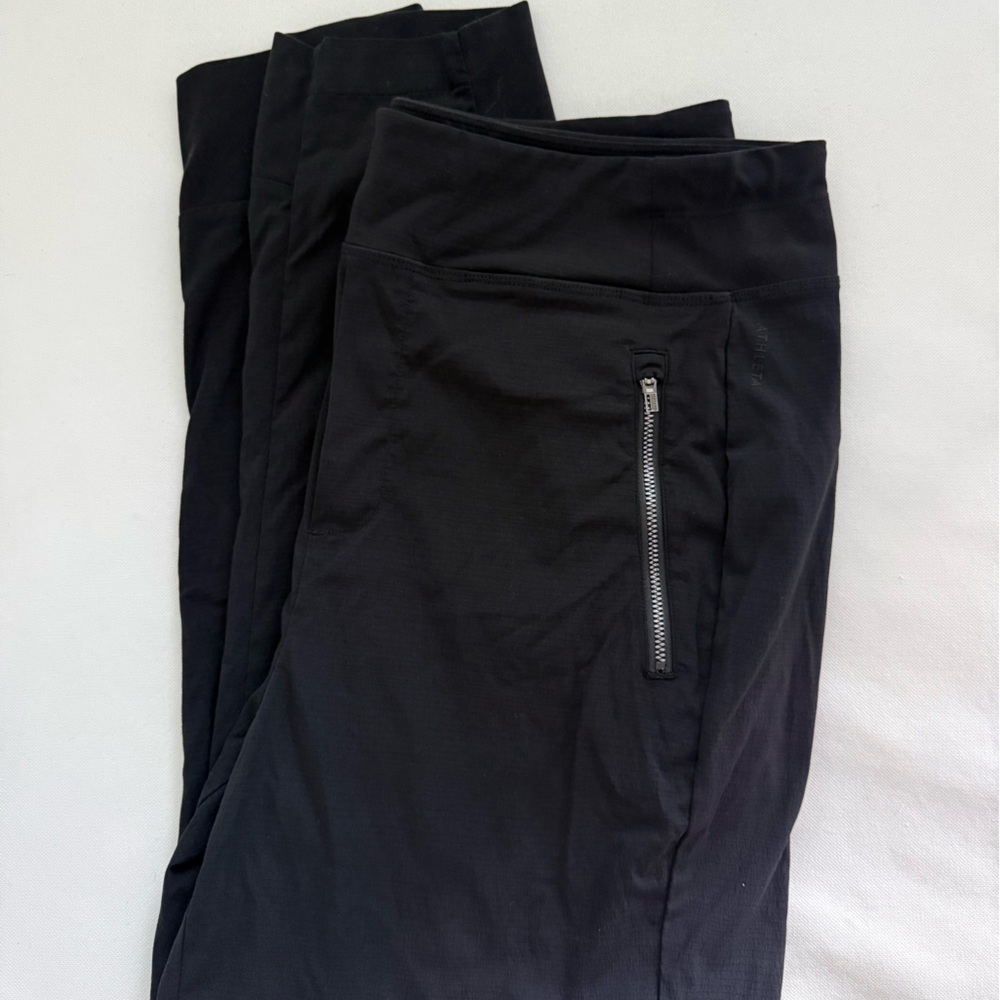 Athleta Black joggers with Zipper Detail